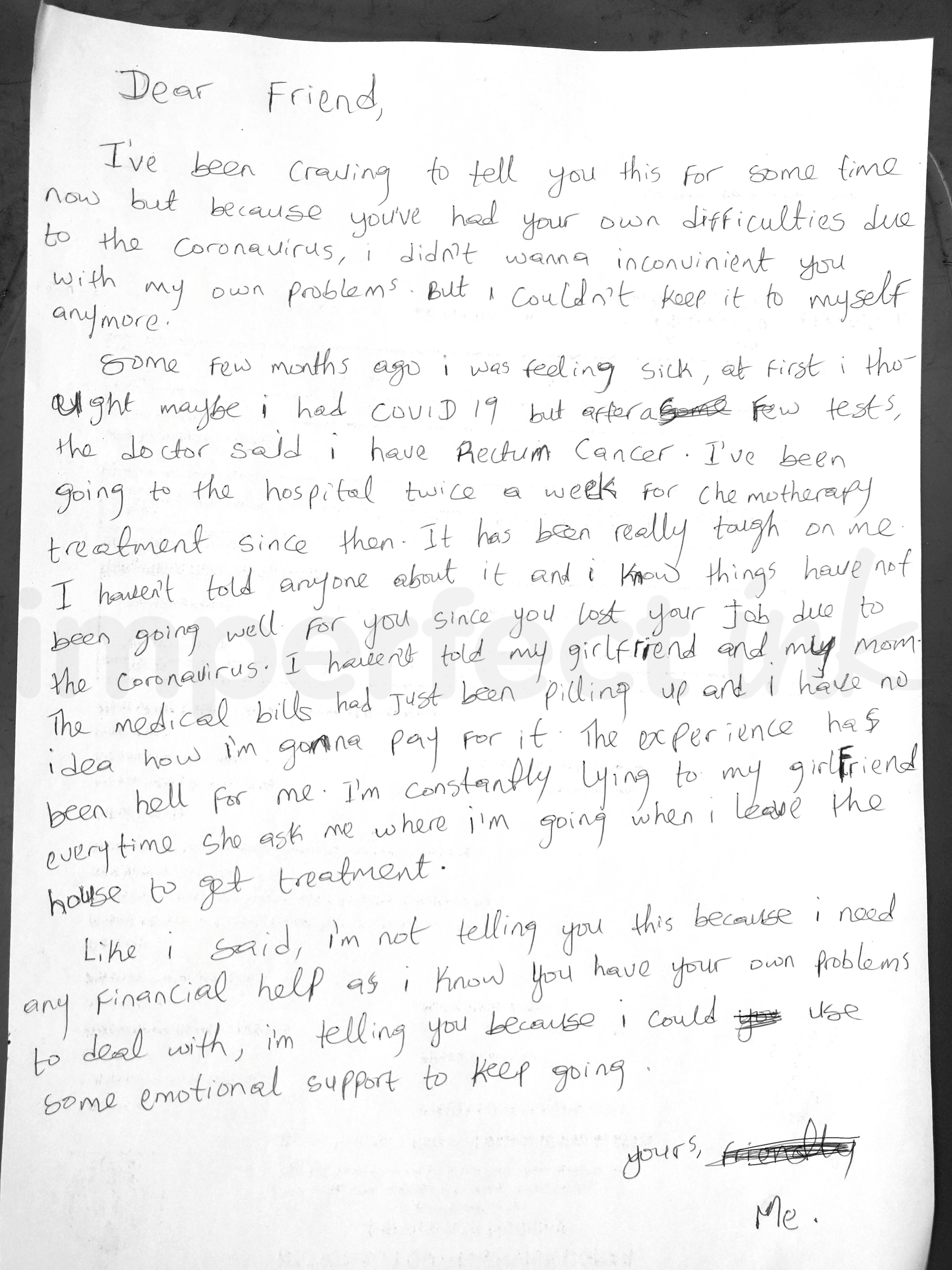 Handwritten letter thumbnail