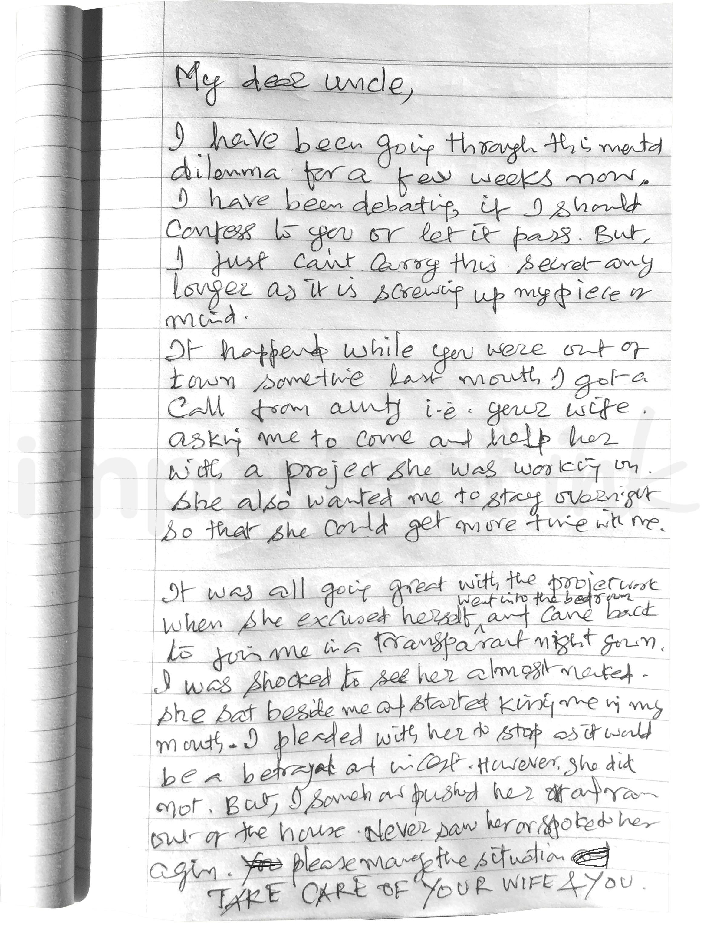 Handwritten letter thumbnail