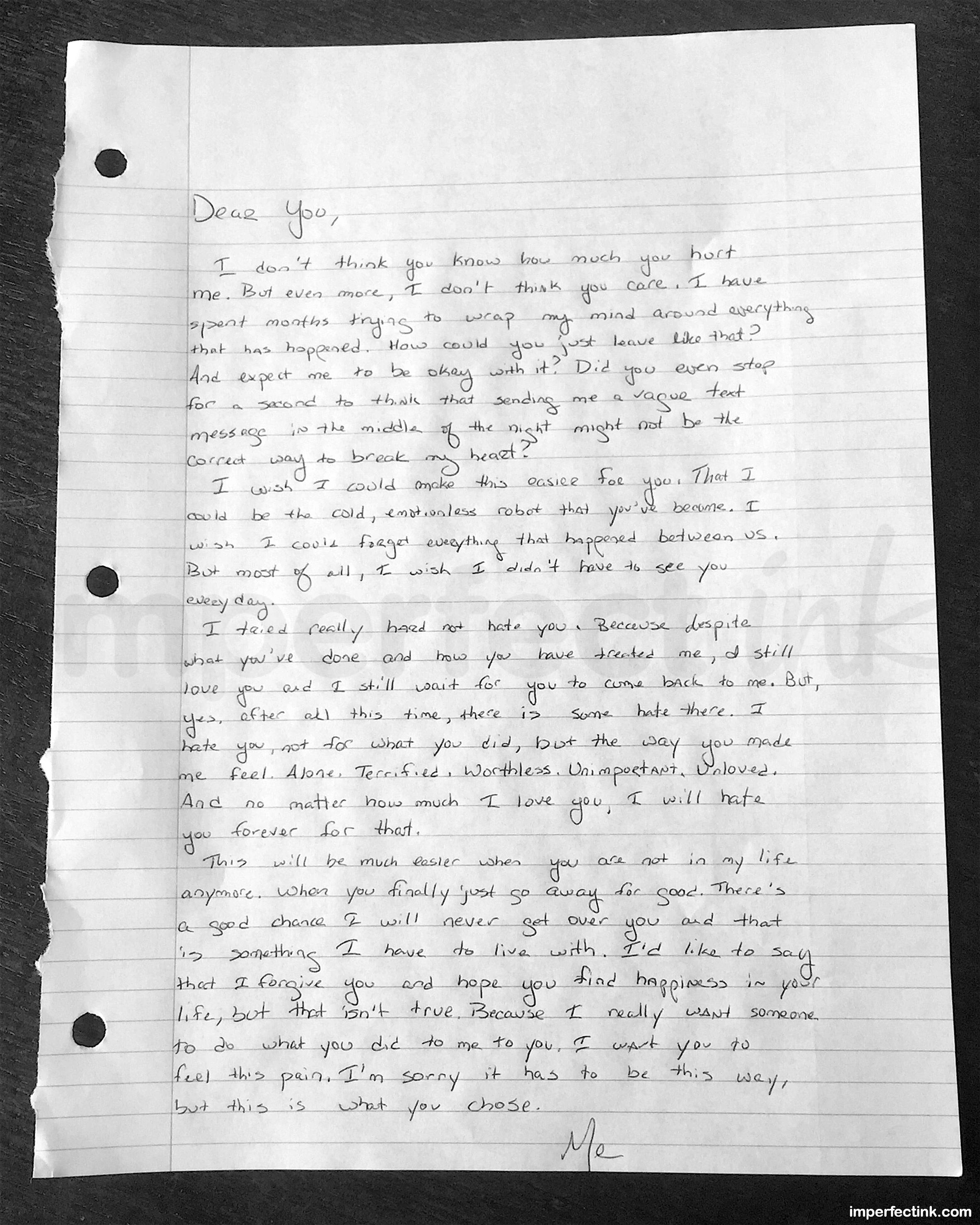 A letter writing breakup Breakup Love