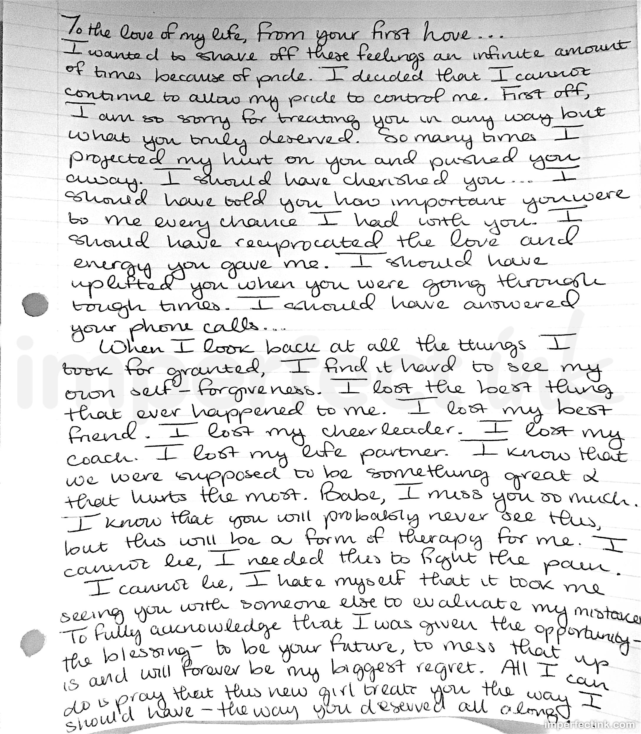 To The Love Of My Life From Your First Love I Wanted To Imperfect Ink To The Love Of My Life From Your First Love I Wanted To Imperfect Ink
