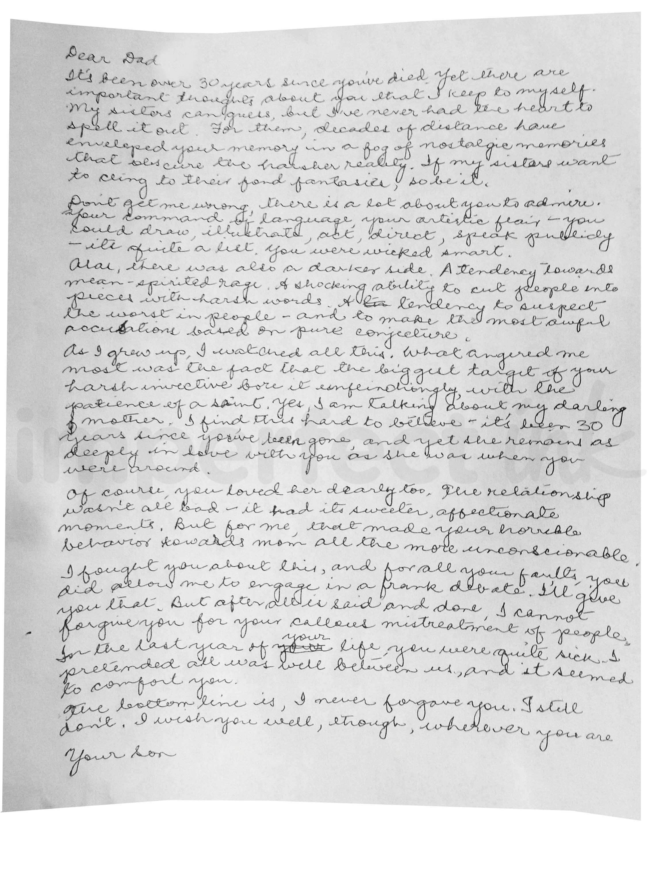 Handwritten letter thumbnail