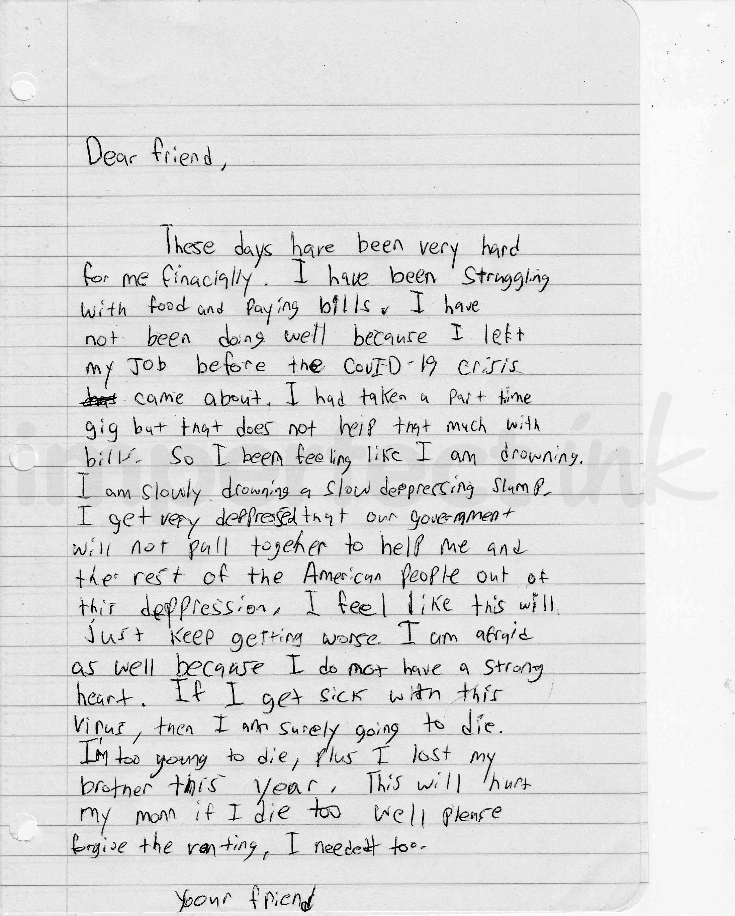 Handwritten letter thumbnail