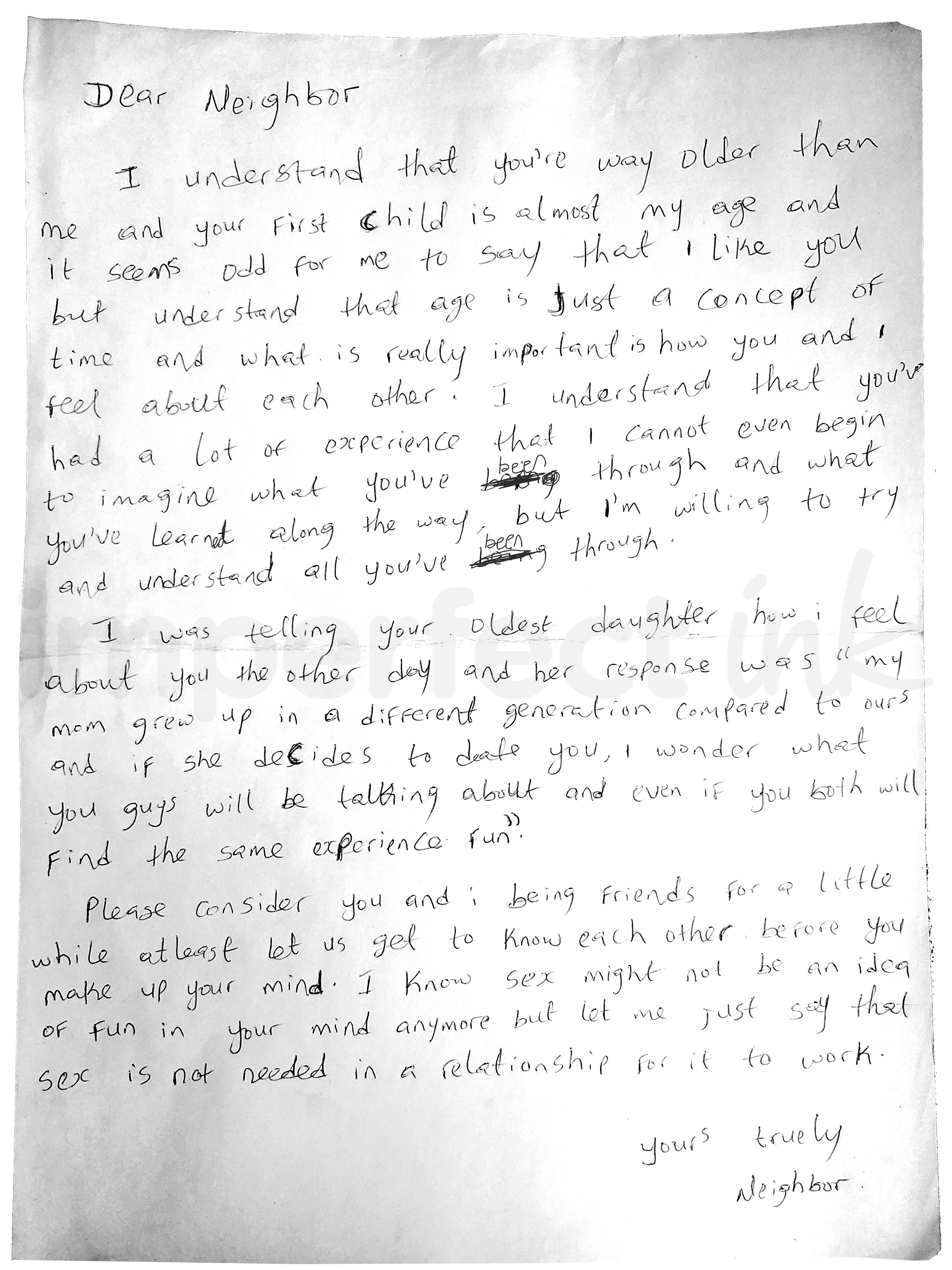 Handwritten letter thumbnail