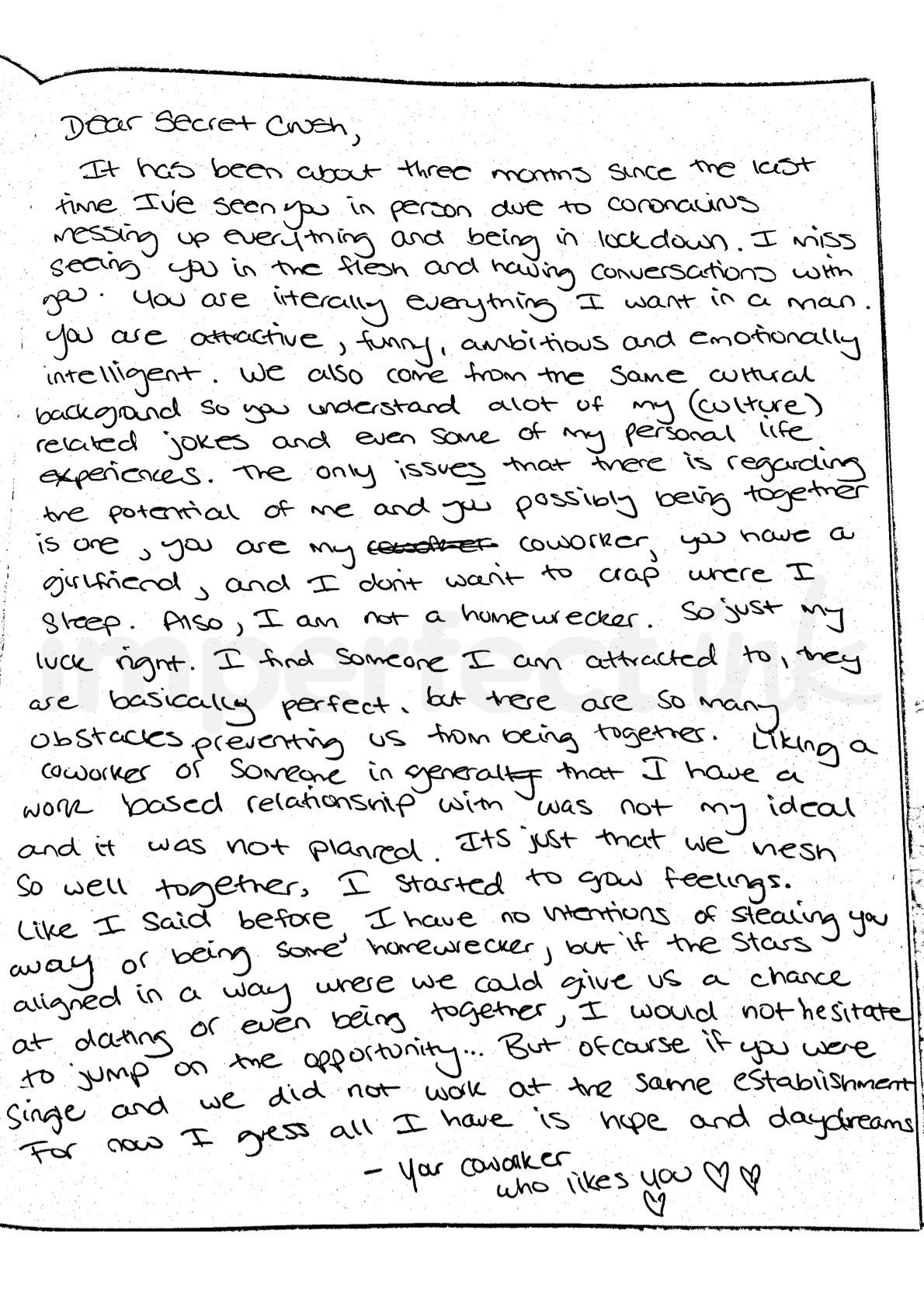 Dear crush letters