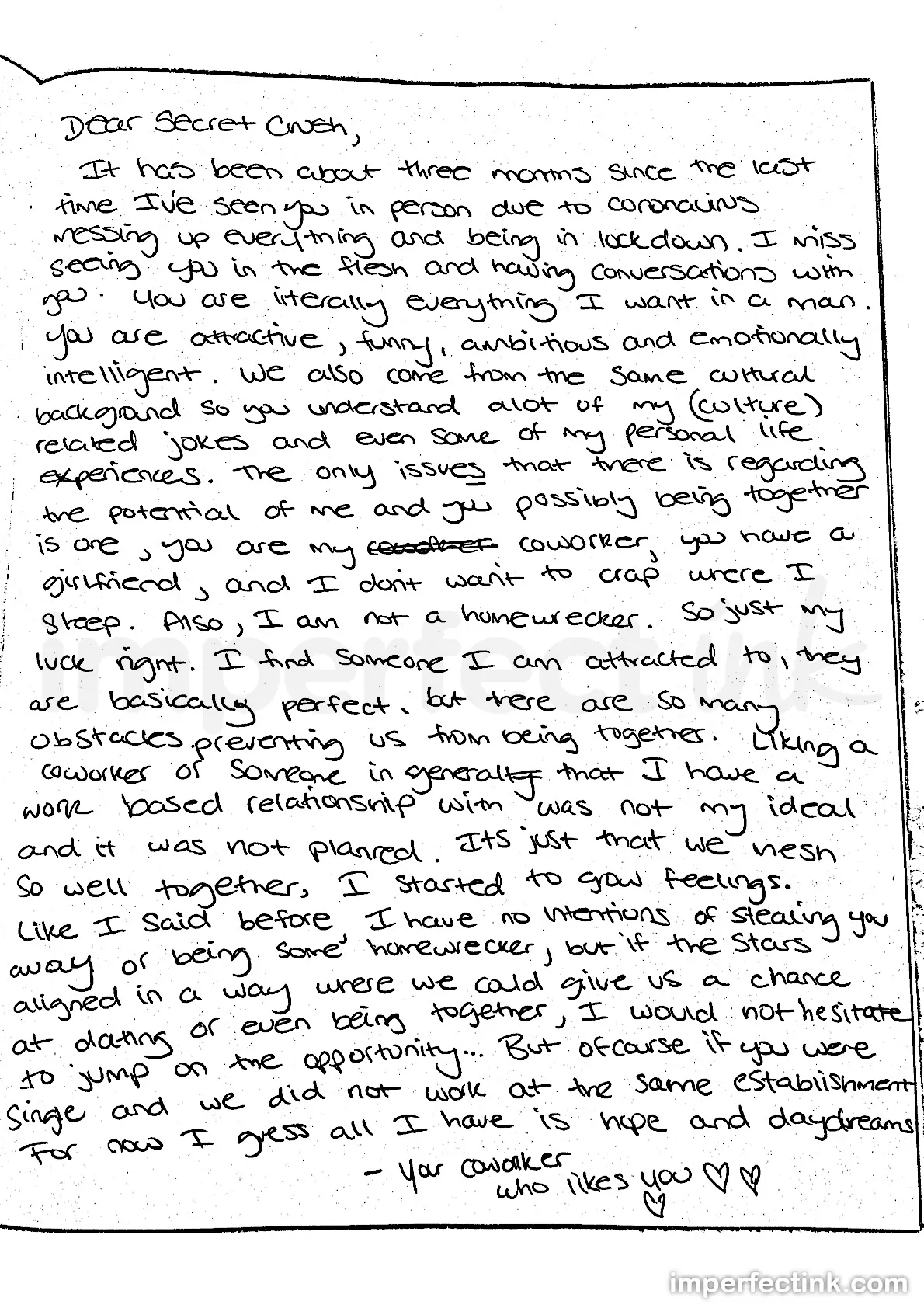 Dear Crush Letters Dear crush letters